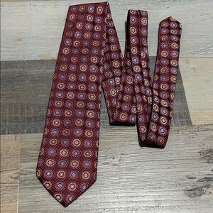 Jos. A. Bank Men’s  Burgundy  Blue Geometric Silk Tie Career Office Business